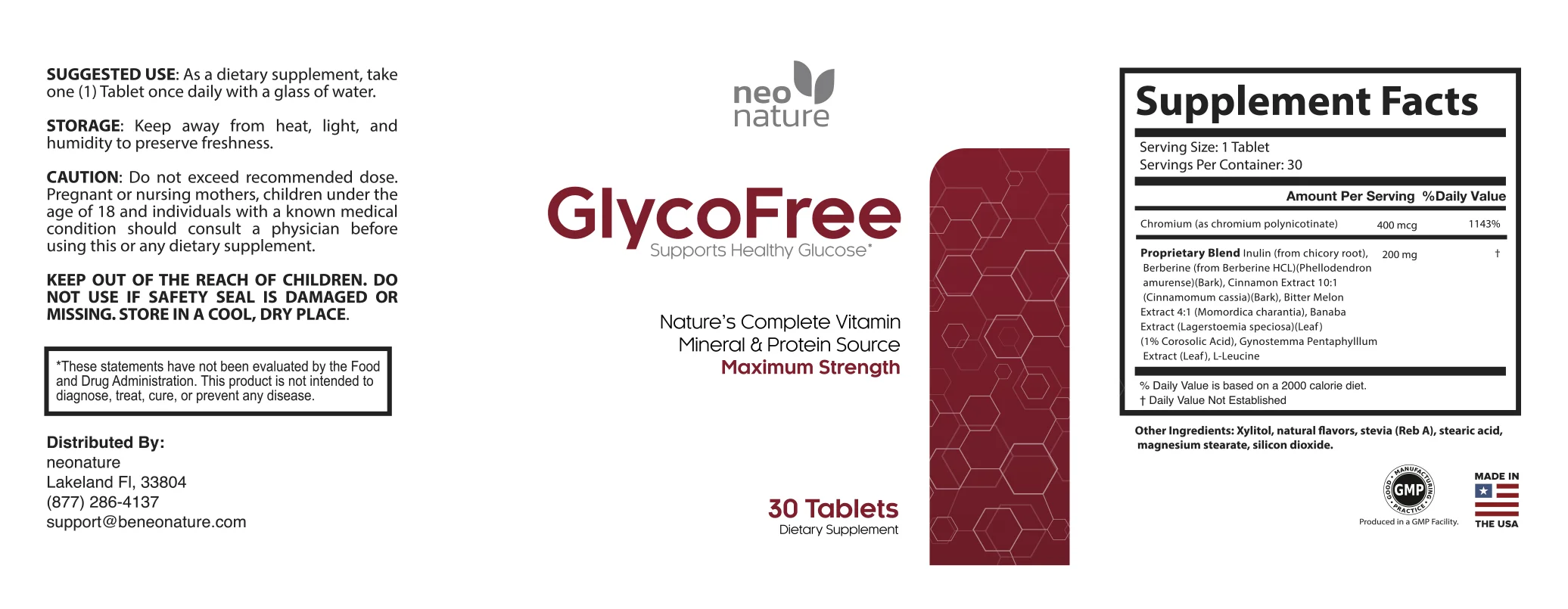 GlycoFree Product Label